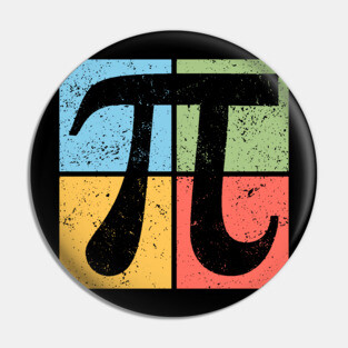 Pi Pop Art Design - Retro Mathematical Symbol Pin