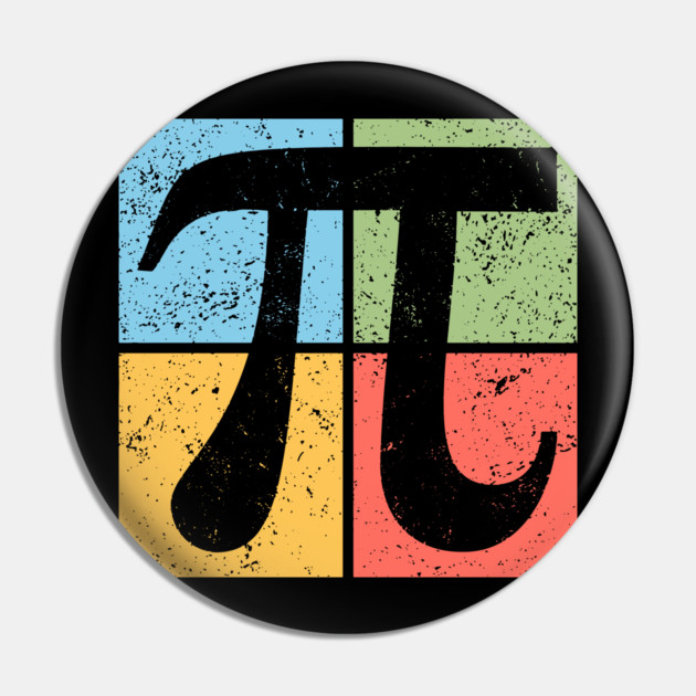 Pi Pop Art Design - Retro Mathematical Symbol Pin by TuncGK