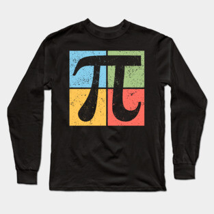 Pi Pop Art Design - Retro Mathematical Symbol Long Sleeve T-Shirt