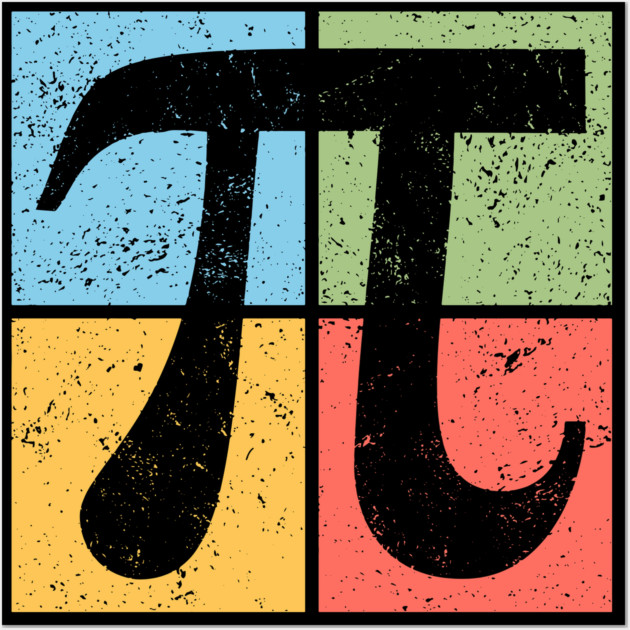 Pi Pop Art Design - Retro Mathematical Symbol Wall Art by TuncGK