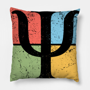 Psi Pop Art Design - Greek Letter and Science Icon Pillow