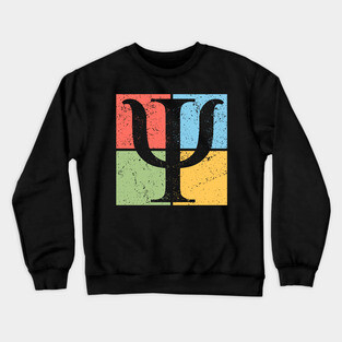 Psi Pop Art Design - Greek Letter and Science Icon Crewneck Sweatshirt