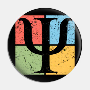 Psi Pop Art Design - Greek Letter and Science Icon Pin