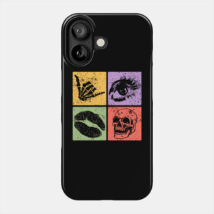 Rock, Eye, Kiss, Skull Pop Art Design - Edgy Art Phone Case