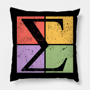 Sigma Pop Art Design - Greek Letter Retro Style Pillow