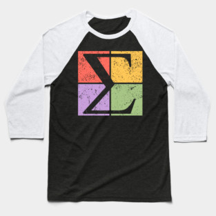 Sigma Pop Art Design - Greek Letter Retro Style Baseball T-Shirt