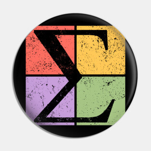 Sigma Pop Art Design - Greek Letter Retro Style Pin