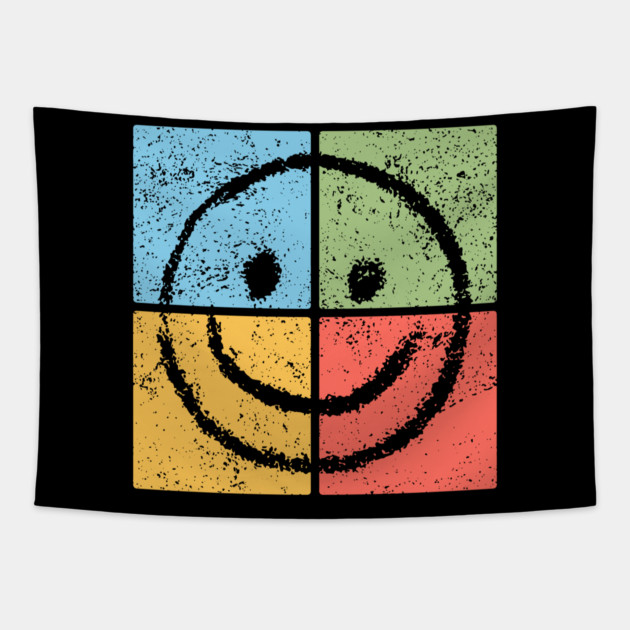 Smiley Pop Art Design - Retro Happy Face Icon Tapestry by TuncGK