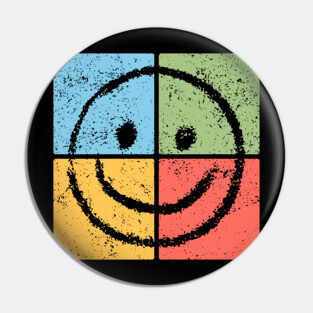 Smiley Pop Art Design - Retro Happy Face Icon Pin
