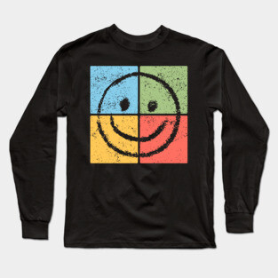 Smiley Pop Art Design - Retro Happy Face Icon Long Sleeve T-Shirt