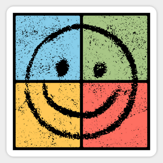 Smiley Pop Art Design - Retro Happy Face Icon Magnet by TuncGK