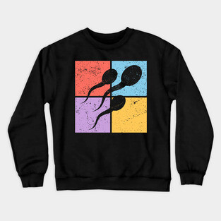 Sperm Race Pop Art Design - Retro Conceptual Art Crewneck Sweatshirt