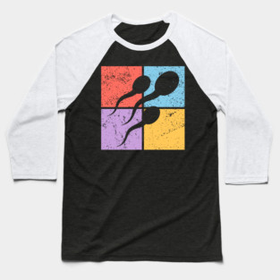 Sperm Race Pop Art Design - Retro Conceptual Art Baseball T-Shirt