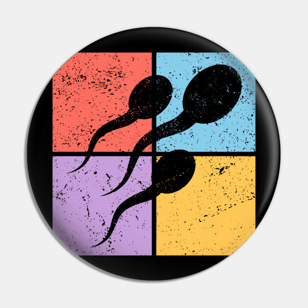 Sperm Race Pop Art Design - Retro Conceptual Art Pin by TuncGK