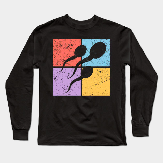Sperm Race Pop Art Design - Retro Conceptual Art Long Sleeve T-Shirt by TuncGK