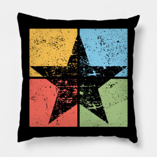 Star Pop Art Design - Retro Celestial Symbol Art Pillow