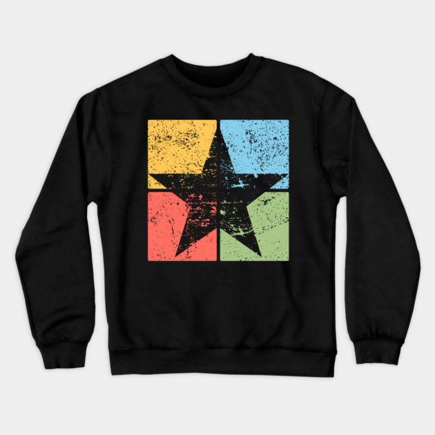 Star Pop Art Design - Retro Celestial Symbol Art Crewneck Sweatshirt by TuncGK