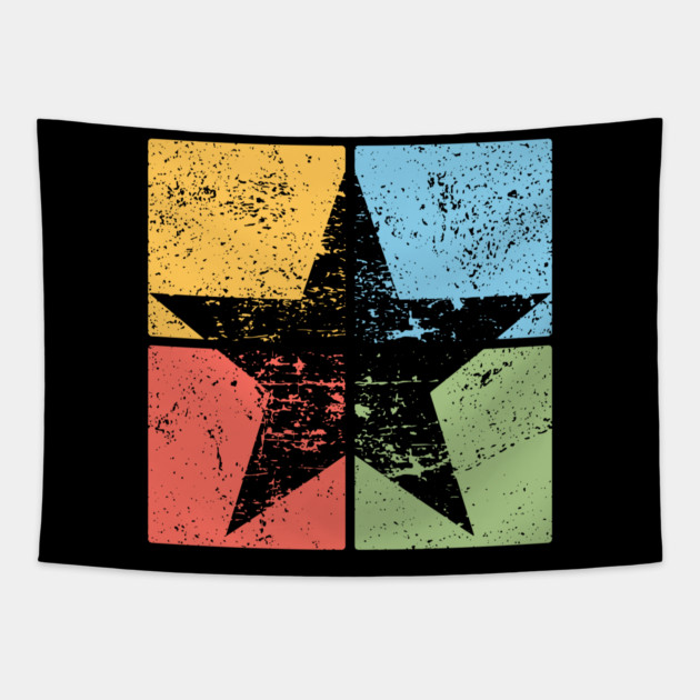 Star Pop Art Design - Retro Celestial Symbol Art Tapestry by TuncGK