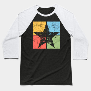 Star Pop Art Design - Retro Celestial Symbol Art Baseball T-Shirt
