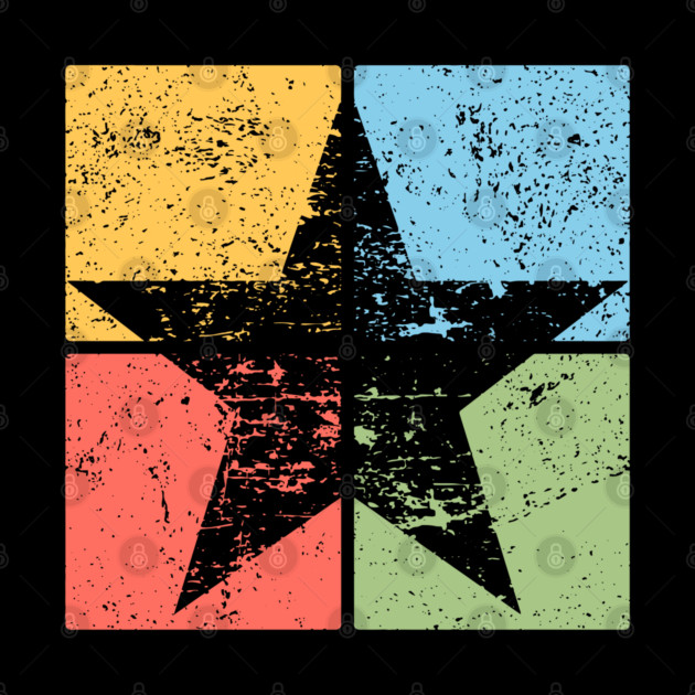 Star Pop Art Design - Retro Celestial Symbol Art by TuncGK