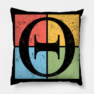 Theta Pop Art Design - Greek Letter Symbol Art Pillow