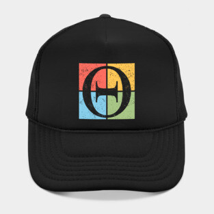 Theta Pop Art Design - Greek Letter Symbol Art Hat