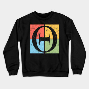 Theta Pop Art Design - Greek Letter Symbol Art Crewneck Sweatshirt