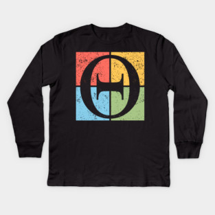 Theta Pop Art Design - Greek Letter Symbol Art Kids Long Sleeve T-Shirt