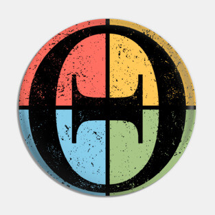 Theta Pop Art Design - Greek Letter Symbol Art Pin