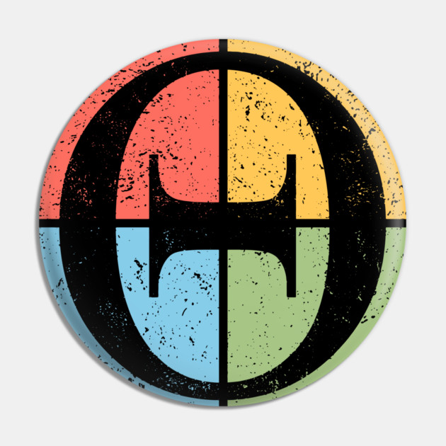 Theta Pop Art Design - Greek Letter Symbol Art Pin by TuncGK