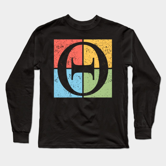 Theta Pop Art Design - Greek Letter Symbol Art Long Sleeve T-Shirt by TuncGK