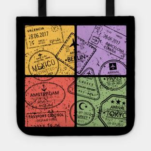Traveler's Passport Pop Art Design - Retro Travel Art Tote