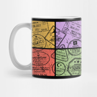 Traveler's Passport Pop Art Design - Retro Travel Art Mug