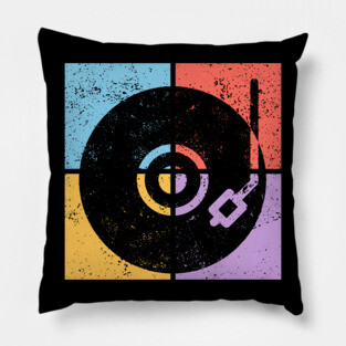 Vinyl Lover Pop Art Design - Retro Music Icon Pillow