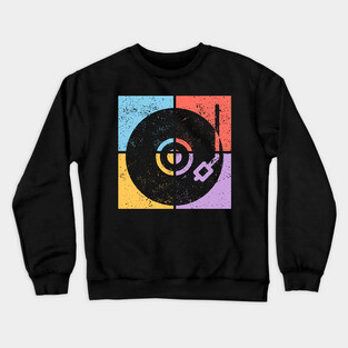 Vinyl Lover Pop Art Design - Retro Music Icon Crewneck Sweatshirt