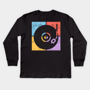 Vinyl Lover Pop Art Design - Retro Music Icon Kids Long Sleeve T-Shirt