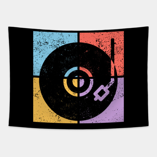 Vinyl Lover Pop Art Design - Retro Music Icon Tapestry by TuncGK