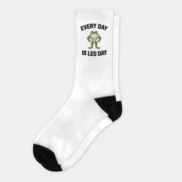 Everyday Is Leg Day Gym Exercise Humor Socks by Anticorporati