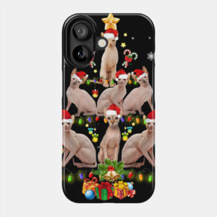 Sphynx Christmas Tree Funny Cat Lovers Xmas Holiday Gift Phone Case