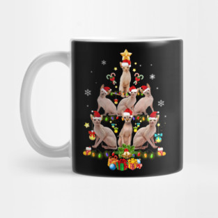 Sphynx Christmas Tree Funny Cat Lovers Xmas Holiday Gift Mug