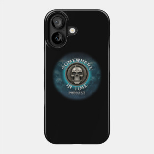 Two Sided Somewhere in Time Podcast Skull Clock Logo Phone Case