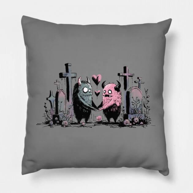 Monsters in Love Pillow by H. R. Sinclair
