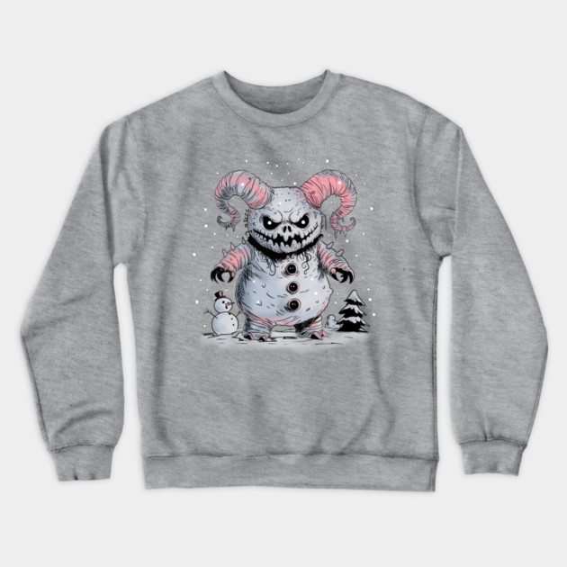 Monster Snowman Crewneck Sweatshirt by H. R. Sinclair