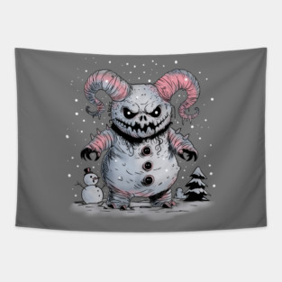 Monster Snowman Tapestry
