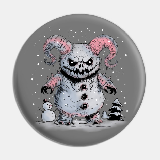 Monster Snowman Pin by H. R. Sinclair