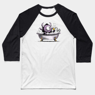 Monster in Bubble Bath Baseball T-Shirt