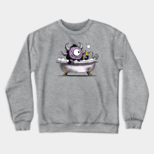 Monster in Bubble Bath Crewneck Sweatshirt