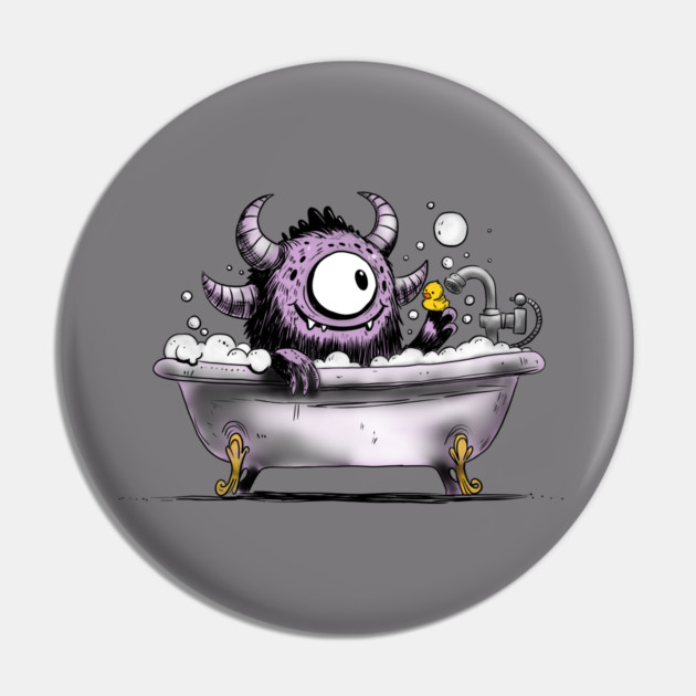 Monster in Bubble Bath Pin by H. R. Sinclair