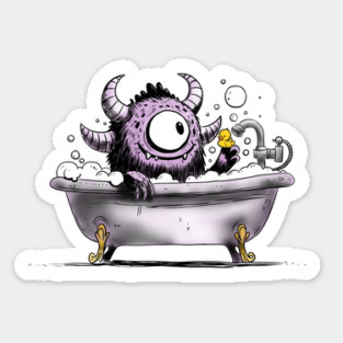 Monster in Bubble Bath Sticker