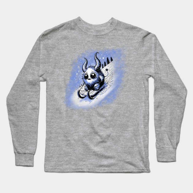 Tobogganing Monster Long Sleeve T-Shirt by H. R. Sinclair